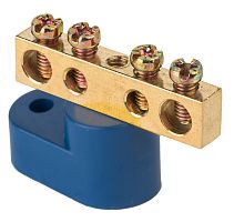EKF Шина 0 N 6х9мм 4 отверстия латунь синий угловой изолятор PROxima (sn0-63-04-1)