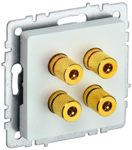 IEK BRITE Аудиорозетка 4-местная РА10-БрЖ жемчуг (BR-S40-K36)