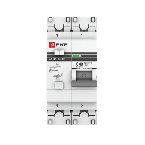 EKF Выключатель автоматический дифференциальный АД-32 2п 40А 300мА С  PROxima (DA32-40-300-pro) фото 4
