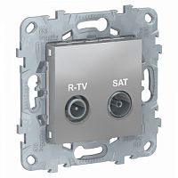 SCHNEIDER ELECTRIC Розетка UNICA NEW R-TV/SAT одиночная алюминий (NU545430)