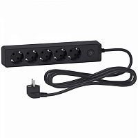 SCHNEIDER ELECTRIC Удлинитель 5 розеток2К+З кабель 3м черный (ST9453B)