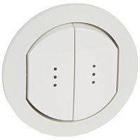 LEGRAND Клавиша выключателя двойная с подсветкой IP44 (067804 )