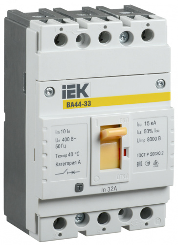 IEK Выключатель автоматический ВА44 33 3Р 32А 15кА ИЭК (SVA4410-3-0032) IEK Выключатель автоматический ВА44 33 3Р 32А 15кА ИЭК (SVA4410-3-0032)