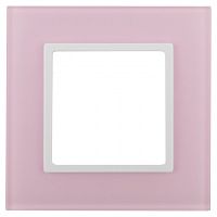 ЭРА Рамка на 1 пост, стекло,  Elegance, розовый+бел, 14-5101-30 (Б0034484)
