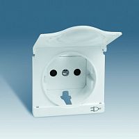 SIMON Накладка с крышкой и индикатором напряжения для 75432-, 75464-39, S82,82N, белый (82099-30)