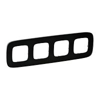 LEGRAND Valena ALLURE Рамка 4 поста черное стекло универсальная (755534 )