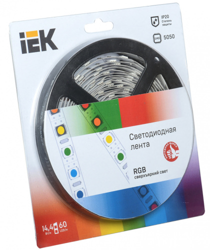 IEK Лента светодиодная LEDх60/м 5м 14.4w/m 12в RGB (LSR2-3-060-20-1-05)
