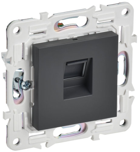 IEK SKANDY Розетка компьютерная RJ45 кат.6 SK-K02T титан  (SK-K10-2-K48)