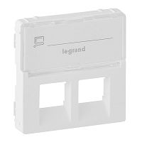 LEGRAND Valena LIFE Лицевая панель для двойных розеток телефонных/информационных с держателем маркировки Бе (755480 )