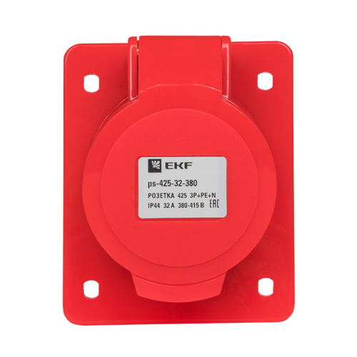 EKF Розетка кабельная 32А 3Р+N+Е IP44 скрытая 380В 425 (ps-425-32-380) фото 2