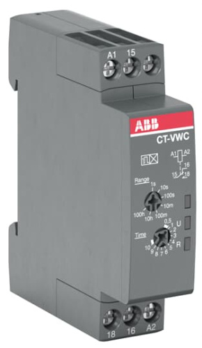 ABB Реле времени CT-VWC.12 компактное  (импульс при включ.) 24-48B DC, 24-240B AC  (7 диапазонов времени (1SVR508130R0000)