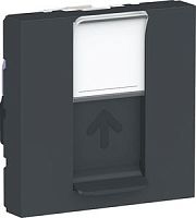 SCHNEIDER ELECTRIC Розетка UNICA MODULAR компьютерная RJ45 одиночная категория 6 UTP 2 модуля антрацит (NU341554)