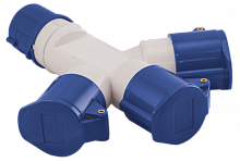 EKF Розетка кабельная 16А 2Р+Е трехлучевая IP44 переносная 220В 1013 (ps-1013-16-220)