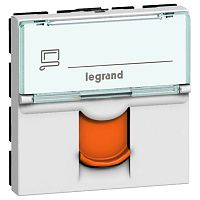 LEGRAND Mosaic Розетка RJ45 FTP кат.6 оранжевые шторки (076523 )