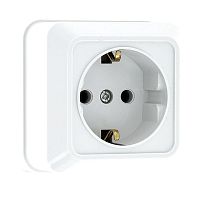 EKF Розетка Рим 1-местная 16А с заземлением керамика белая (ENR16-028-10C)