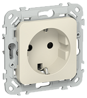 FLITE Розетка с заземлением с защитными шторками безвинтовое крепление 16А л сливочный (FI-R14-16-1-K86)