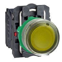 SCHNEIDER ELECTRIC Кнопка 22мм, 230-240В, желтая, с подсветкой, заподлицо, пластик C0 (XB5AW35M5C0)