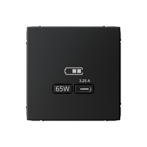 Systeme Electric ARTGALLERY USB Розетка тип-С 65Вт высокоскор.заряд. QC, PD, механизм, карбон (GAL001027)