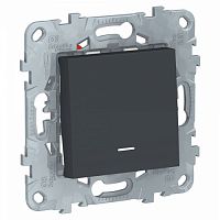 SCHNEIDER ELECTRIC Переключатель UNICA NEW одноклавишный перекрестный с подсветкой схема 7а,антрацит (NU520554N)
