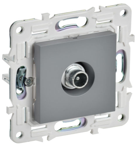 IEK SKANDY Розетка TV проходная SK-A17Gr серый  (SK-A10-P-K03)