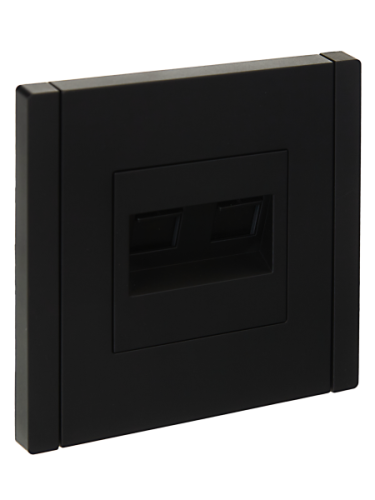 IEK FORTE&PIANO Розетка компьютерная двойная RJ45 кат.5E FP133 черный  (FP-K20-1-K02)