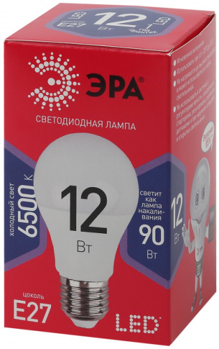 ЭРА Лампа светодиодная LED A60-12W-865-E27 R   (диод, груша, 12Вт, хол, E27)  (10/100/2000)  (Б0045325)