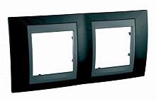 SCHNEIDER ELECTRIC UNICAtop Рамка 2 поста металл  (родий/графит) (MGU66.004.293)