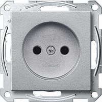 SCHNEIDER ELECTRIC Механизм розетки без заземляющего контакта алюминий (MTN2000-0460)