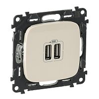 LEGRAND Зарядное устройство Valena ALLURE два USB-разъема 240В/5В 1500мА лицевая панель слоновая кость (754996 )