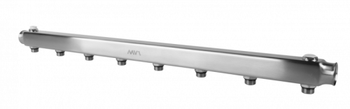 MVI Коллектор нержавеющая сталь 1' х 8 выходов 1/2' НР межосевое 100 мм (ML.408.06)
