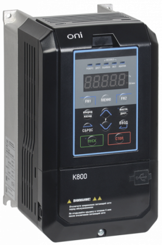 IEK Преобразователь частоты K800 380В 3Ф 0.75-1.5 kW 3.4-4.1А (K800-33E0075-015TSIP20)