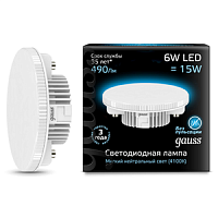 GAUSS Лампа светодиодная LED 6вт GX53 белый таблетка  (108008206)
