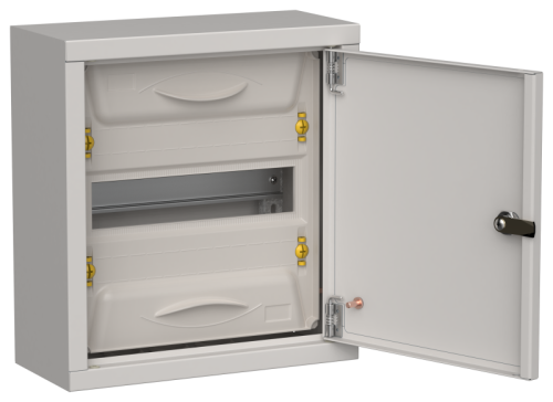 IEK TITAN 5 Корпус металлический ЩРн-12 (1х12) 335х310х140мм IP31 серый (одна дверь)  (TI5-50-N-012-31-7035)