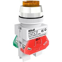 DEKRAFT Выключатель кнопочный ВK-30 ABLF диам. 30мм желтый 220В (25045DEK)