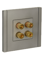 IEK FORTE&PIANO Аудиорозетка 4-местная FP539 сталь  (FP-S40-K46)