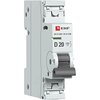 EKF Автоматический выключатель 1P 20А (D) 6кА ВА 47-63N PROxima (M636120D)