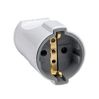 EKF Штепсельное гнездо с заземлением белое 16А 250 В EKF Proxima (ASG16-10-r)