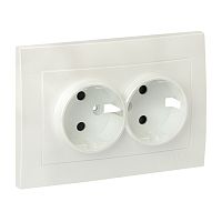 EKF Валенсия лицевая панель розетки 2-местной с/з 16А жемчуг с защ. штор. EKF PROxima (ESR16-L-128-50)