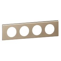 LEGRAND Рамка, четырехпостовая, никель велюр (069114 )