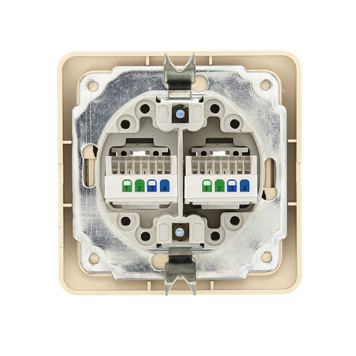 EKF Лондон Розетка двойная телефонная Phone бежевая (EET01-134-20) фото 3