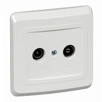 SCHNEIDER ELECTRIC ЭТЮД Розетка телевизионная оконечная TV/FM 2дБ скрытая белая (TVC-001B)