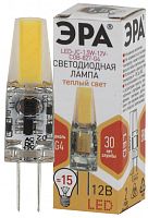 ЭРА Лампа светодиодная LED 1.5Вт JC COB 2700К G4 теплый капсула 12V (Б0033197)