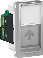SCHNEIDER ELECTRIC Розетка UNICA MODULAR компьютерная RJ45 одиночная категория 5е UTP 1 модуль алюминий (NU341030)