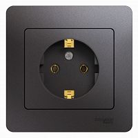SCHNEIDER ELECTRIC GLOSSA Розетка с заземлением в сборе графит (GSL001342)