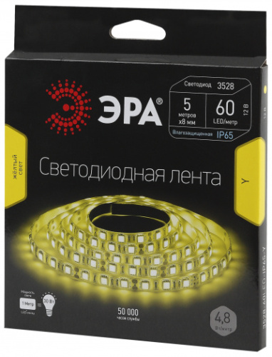 ЭРА Лента светодиодная LS3528-60LED-IP65-Y-5m  (50/1000)  (C0043030)