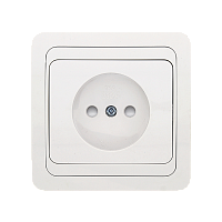 EKF Розетка Лондон 1-местная без заземления 10А белая с защитными шторками (EER10-022-100)