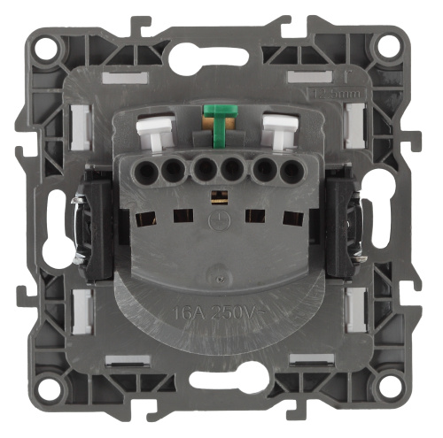 ЭРА Розетка 2P+E Schuko со шторками с крышкой, 16A-250В, , шампань, 12-2103-04 (Б0014696) фото 2