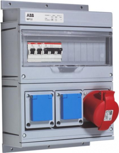 ABB Бокс MP32 с розетками в сборе IP44  (MP32)  (2CMA168994R1000)