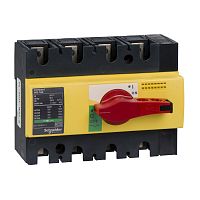 SCHNEIDER ELECTRIC Выключатель-разъединитель INS160 4п красная рукоятка/желтая панель (28929)
