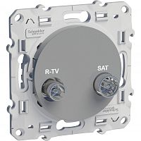 SCHNEIDER ELECTRIC ODACE Розетка телевизионная R-TV/SAT проходная алюминий (S53R456)